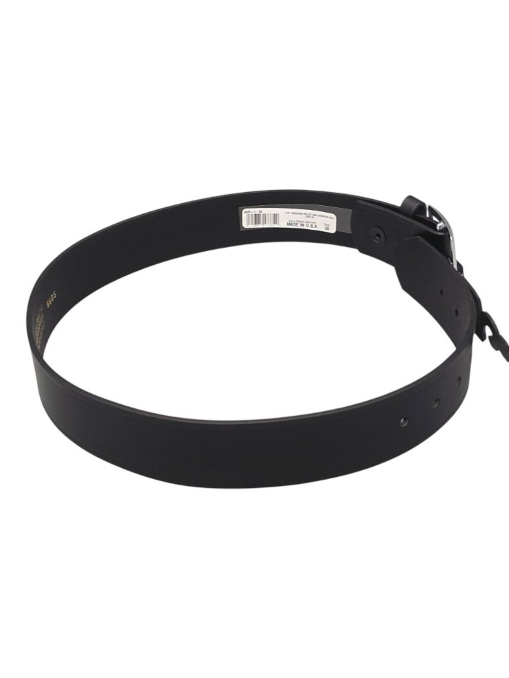 Boston Leather 1.75" Full Grain Leather Garrison Belt Size 30 Black Made In USA - Picture 7 of 10